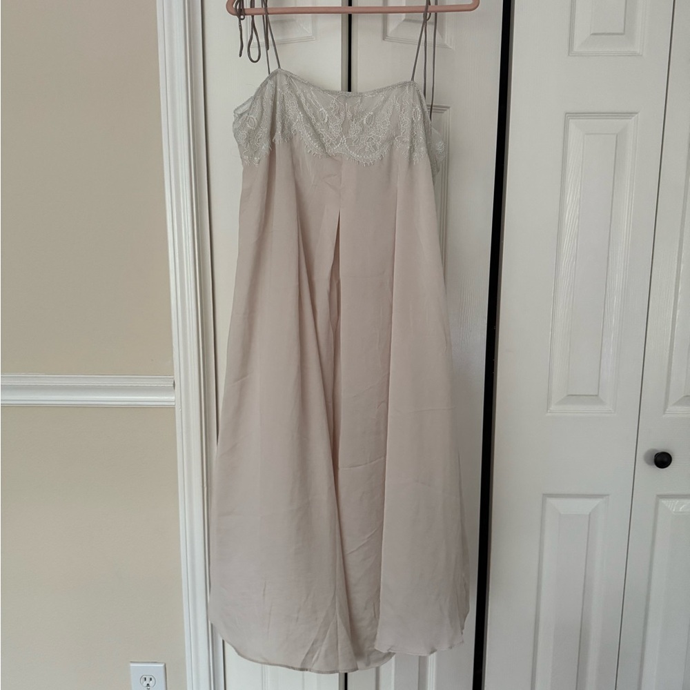 Anthropologie Saturday Sunday Elegant Cream Jumpsuit Size M